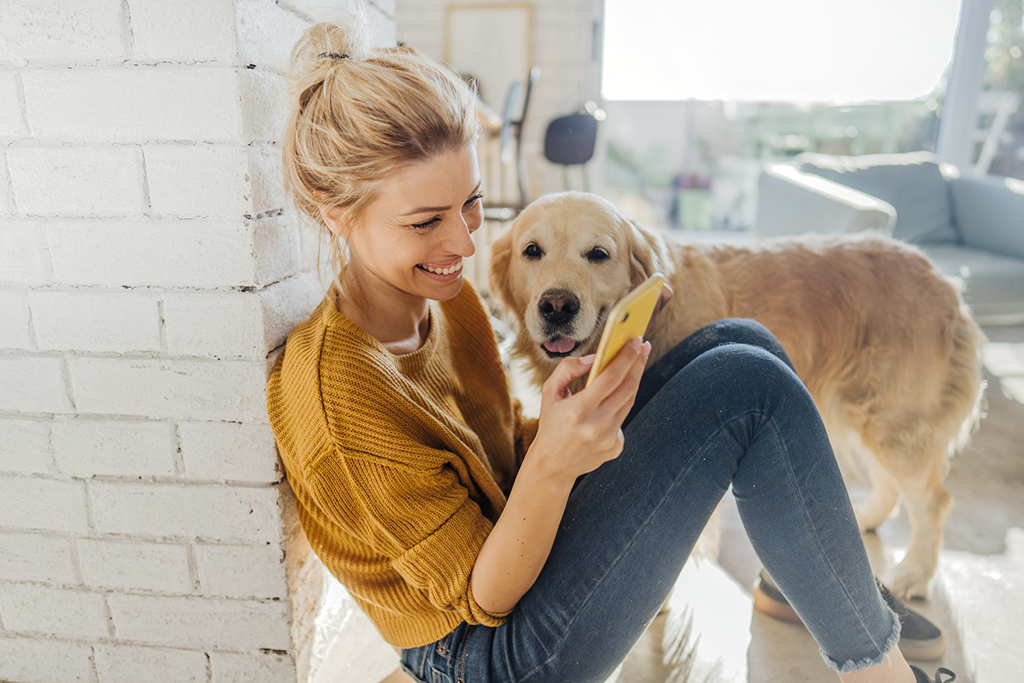 woman with dog