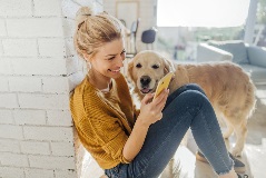 woman with dog